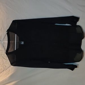 Ann Taylor,  xs, dark blue, semi sheer, v neck blouse